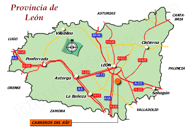 Mapa de la provincia de León